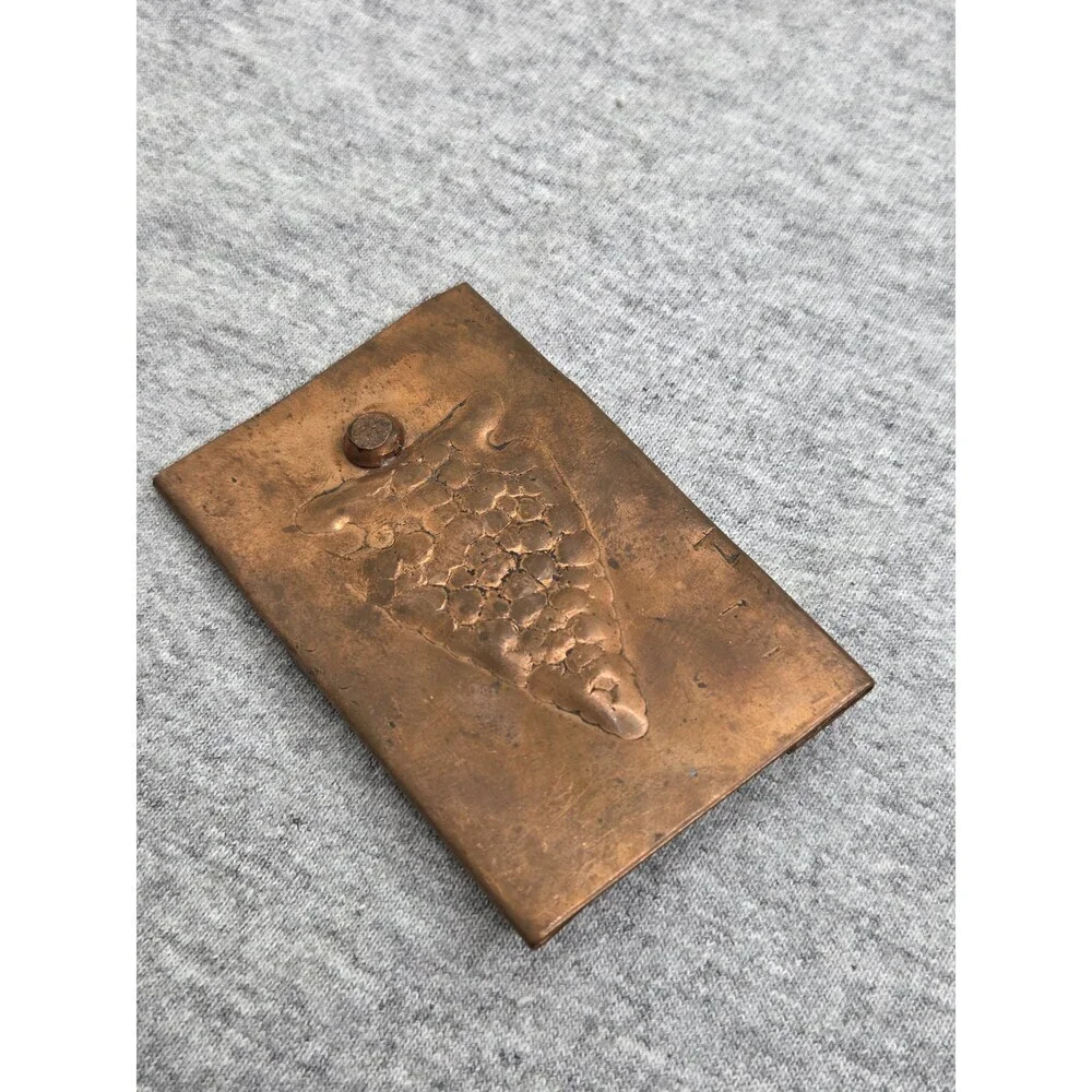 Handmade Copper Pressed Arrowhead Tree Navajo Belt Buckle Rare
